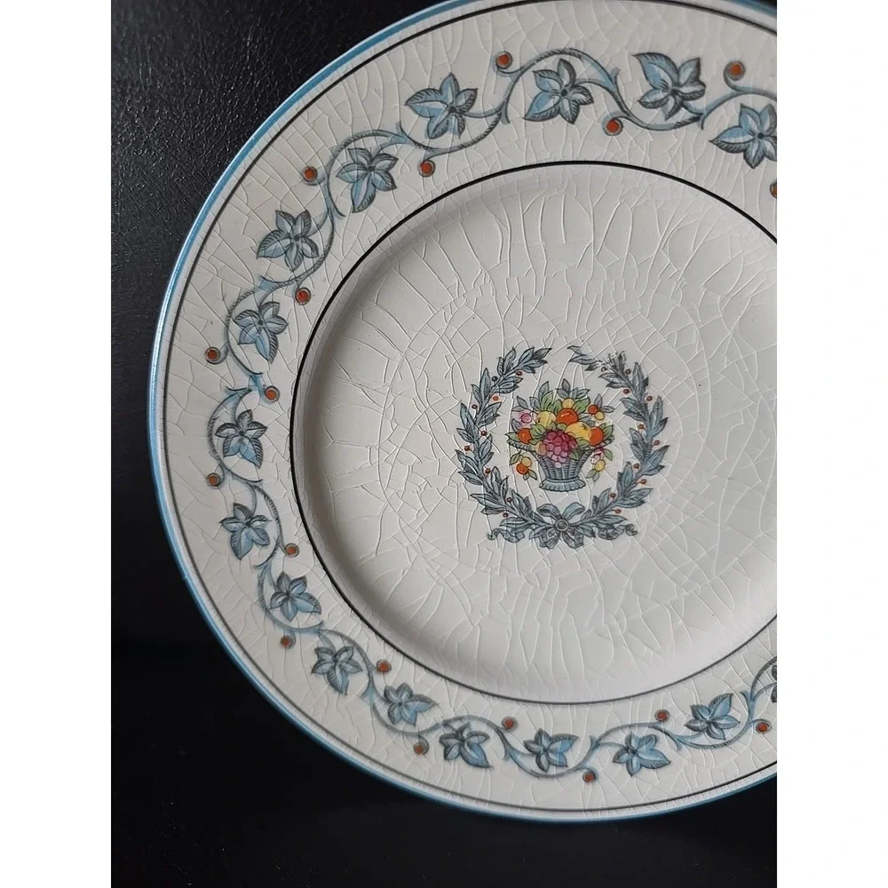 Myott Staffordshire England Elegance Plate Floral Fruit Basket Design‎ 6.4
